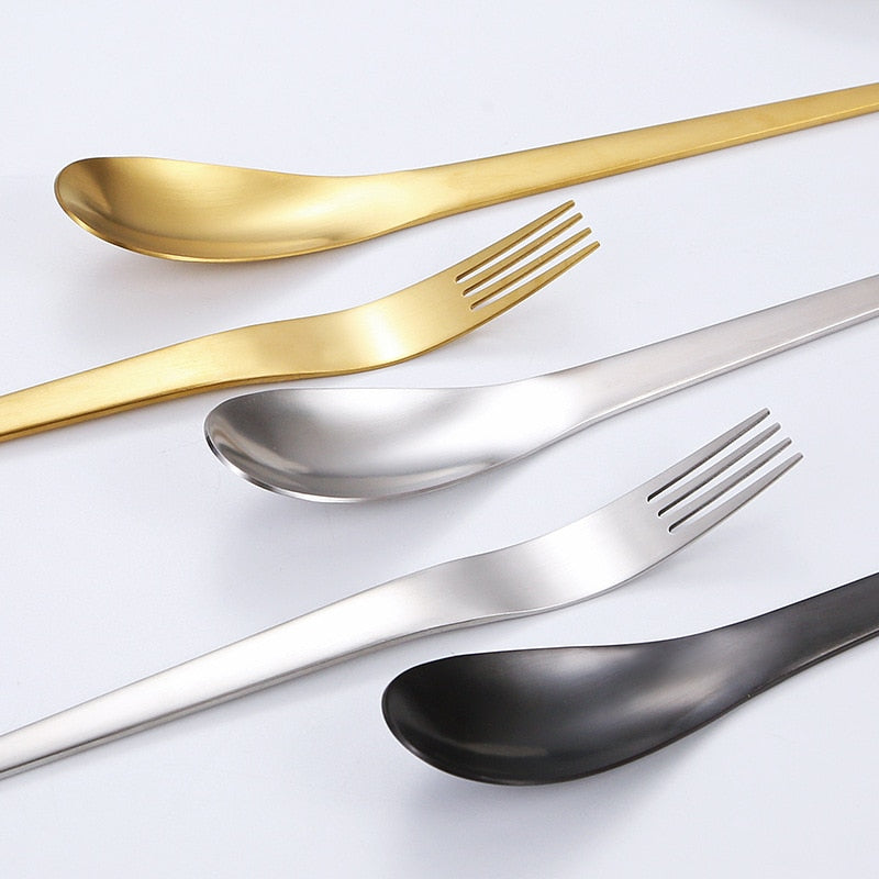 16pcs Matte Cutlery Set Dinnerware Stainless Steel Kitchen Silverware