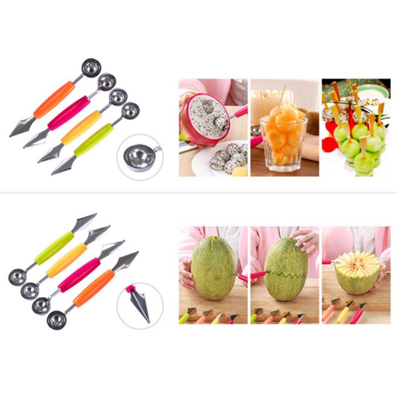 2 In 1 Ice Cream Ball Spoon Double Stainless Steel Carving Knife