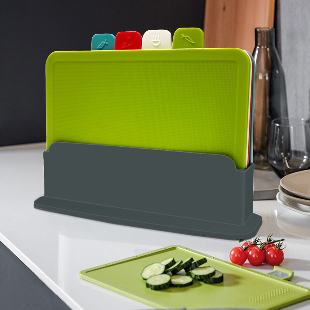 Chopping Board with Holder Cutting Boards for Kitchen Non-Slip Board