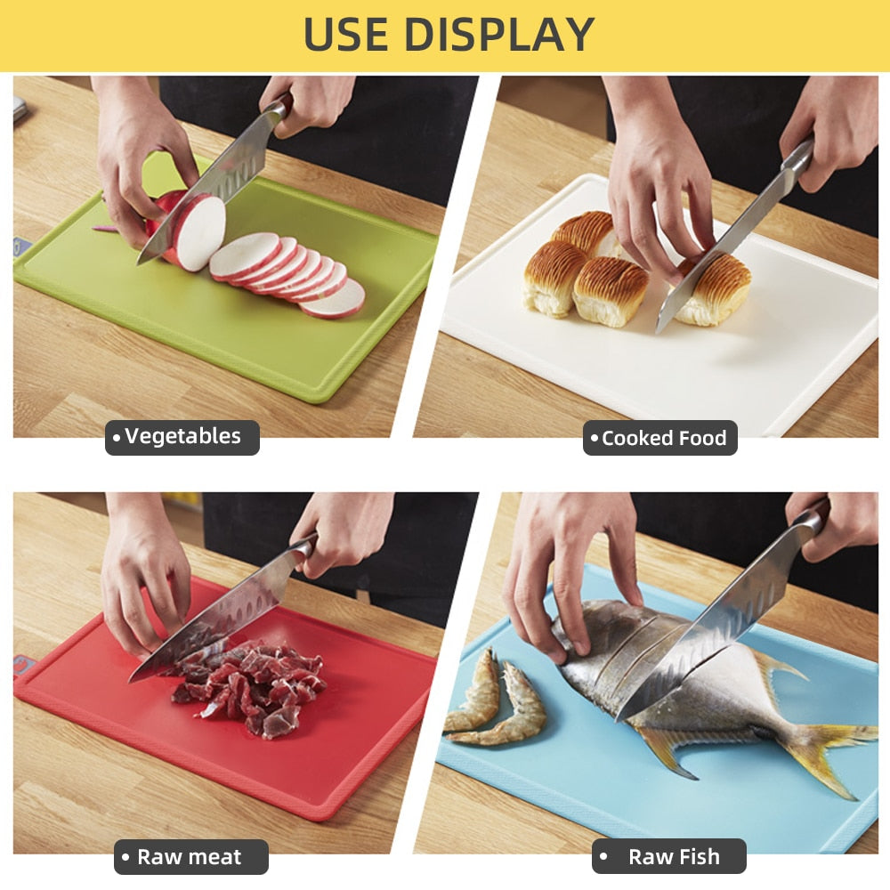 Chopping Board with Holder Cutting Boards for Kitchen Non-Slip Board