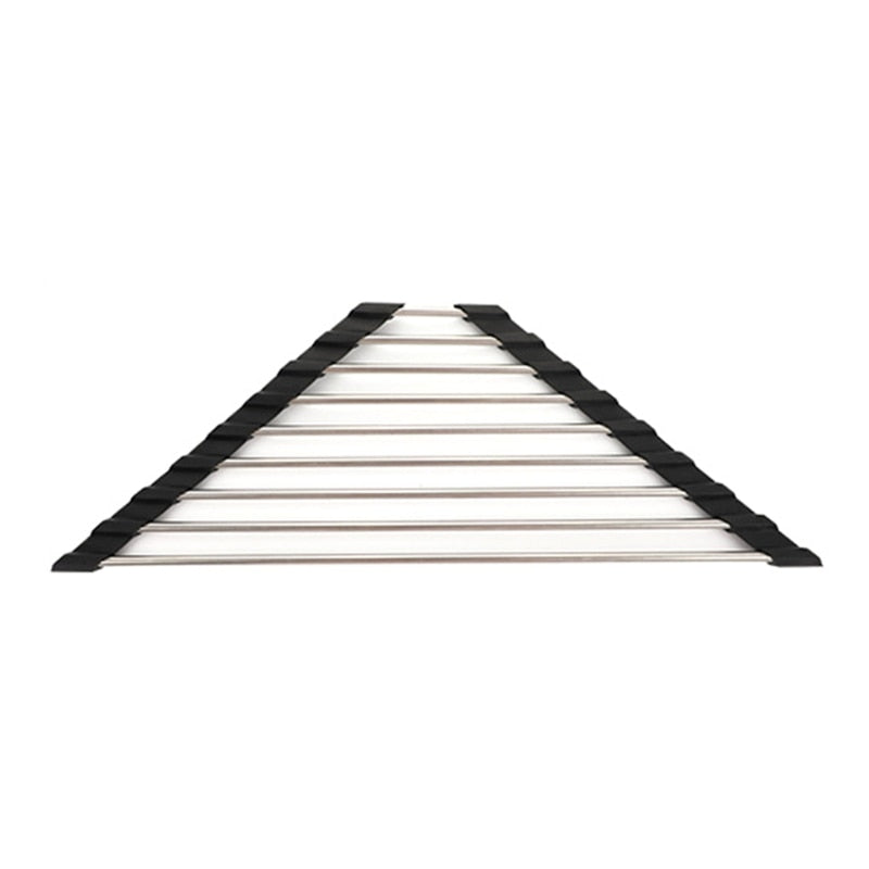 Roll Up Triangle Dish Drying Rack for Sink Corner Over the Sink Caddy