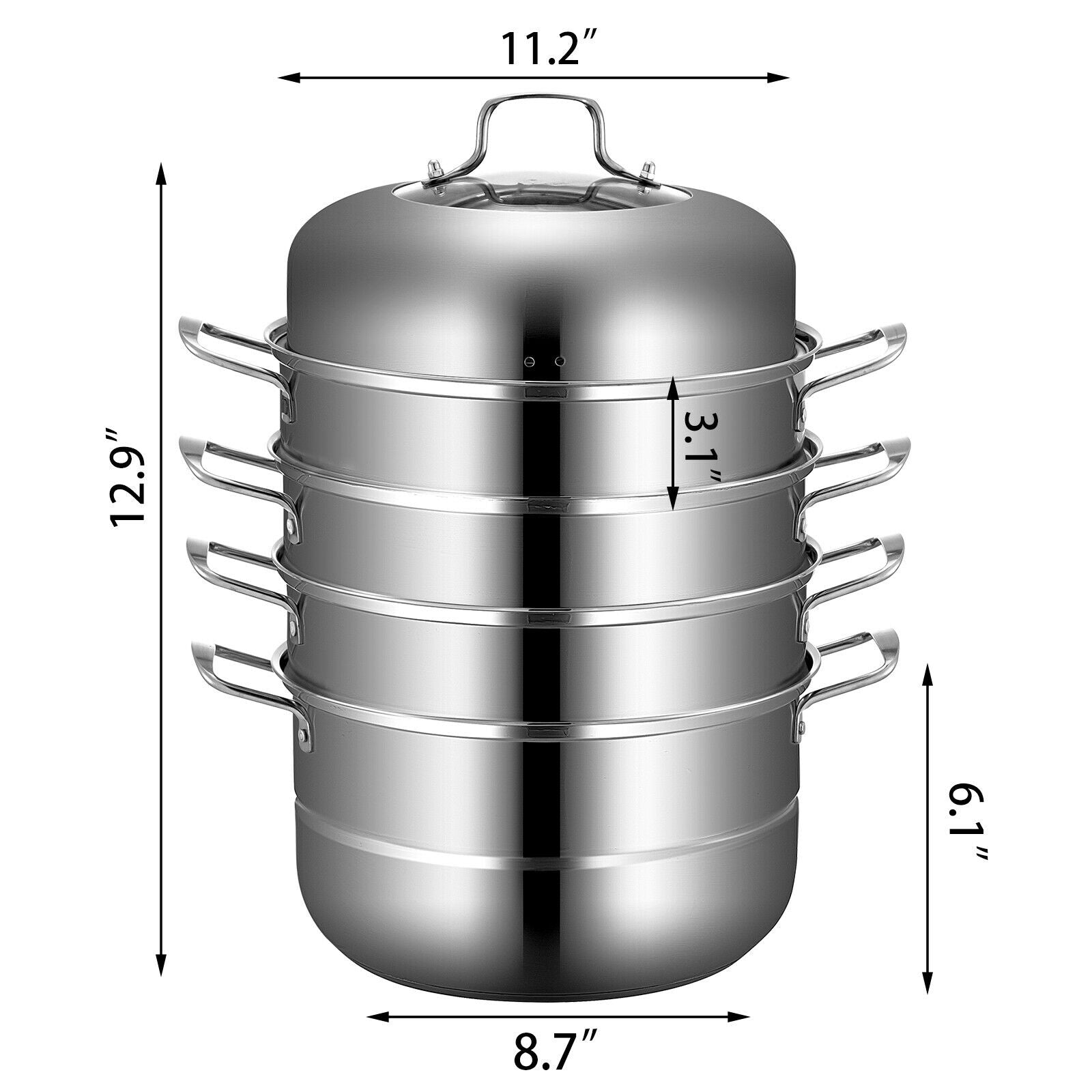 5 Layer Food Steamer Commercial Stock Pot for Steaming Dumplings