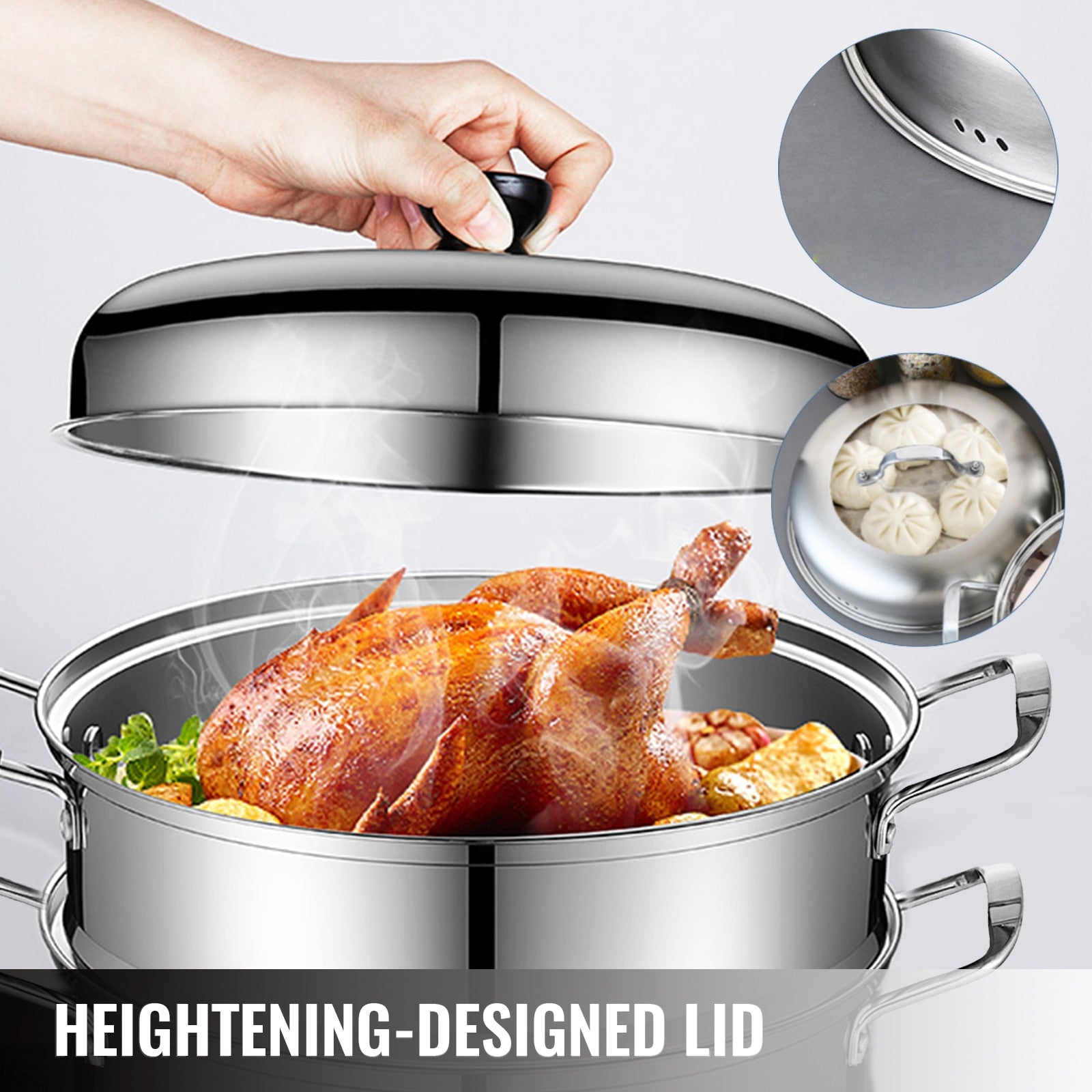 5 Layer Food Steamer Commercial Stock Pot for Steaming Dumplings