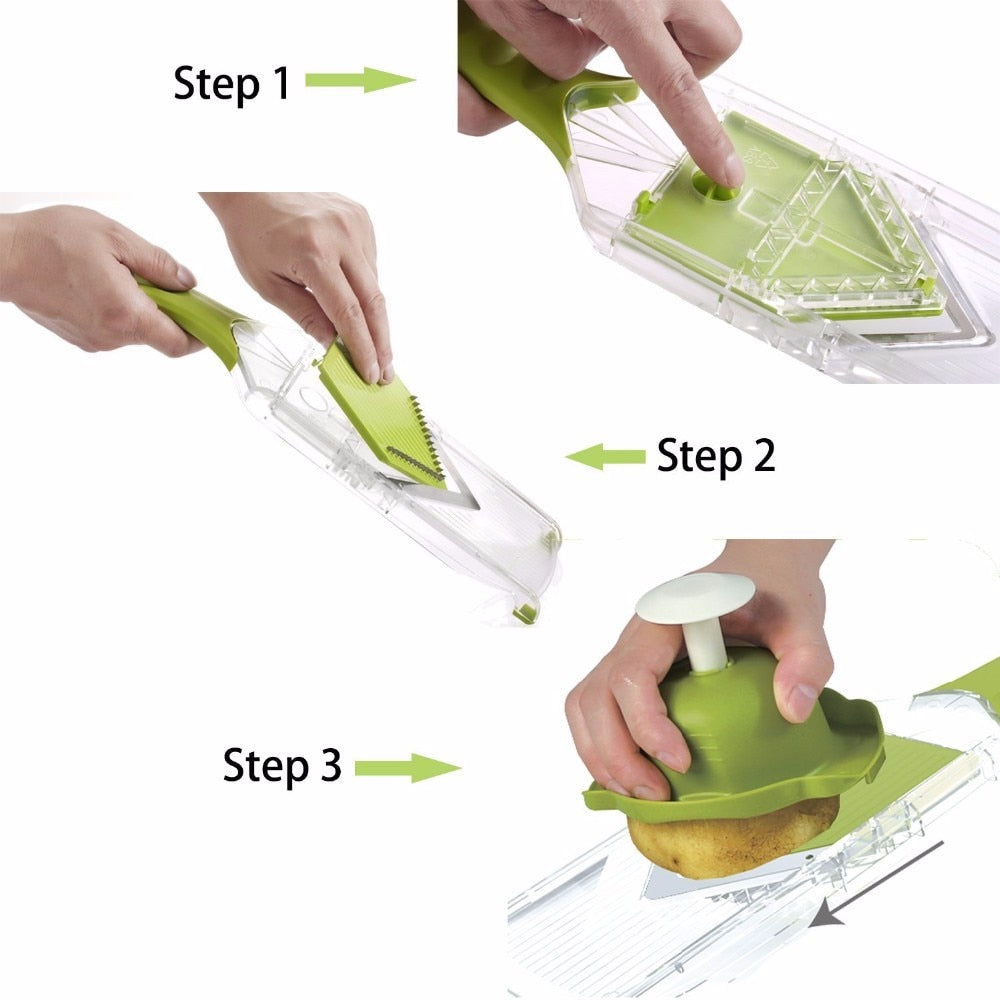 Mandoline Slicer Manual Vegetable Cutter with 4 Blade Vegetable Grater