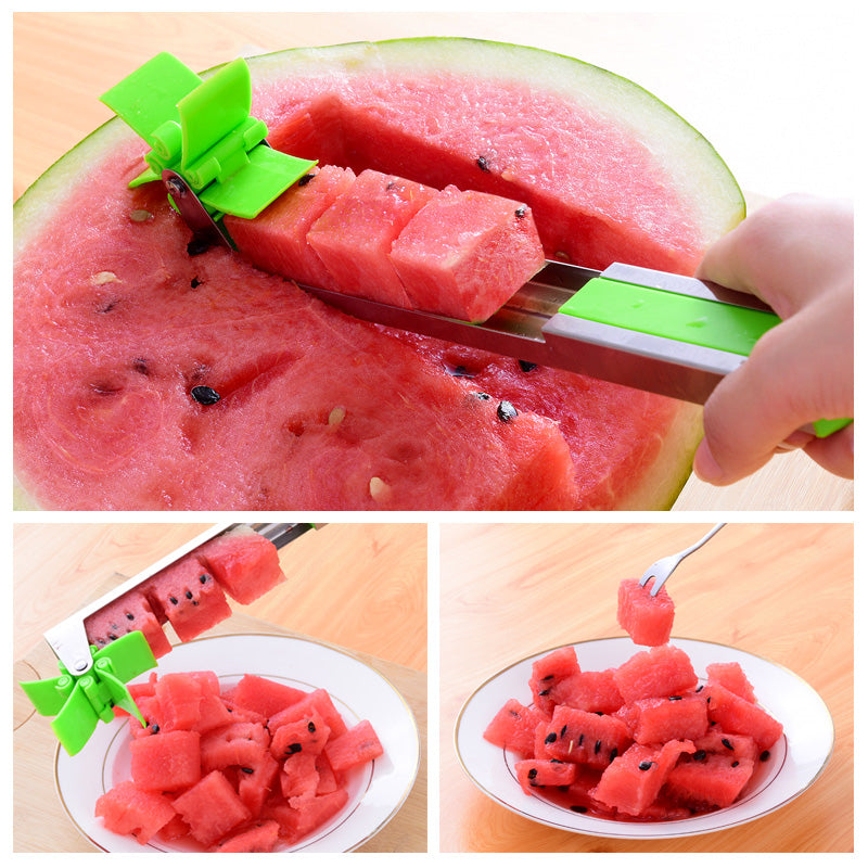 Watermelon Cutter Stainless Steel Windmill Design Cut Kitchen Gadgets