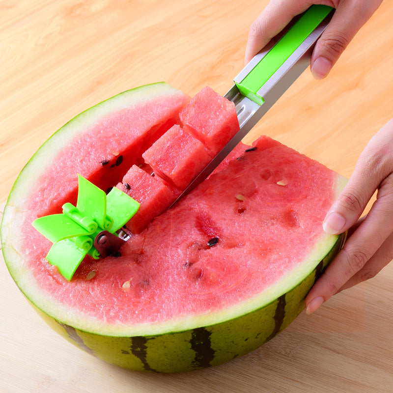 Watermelon Cutter Stainless Steel Windmill Design Cut Kitchen Gadgets