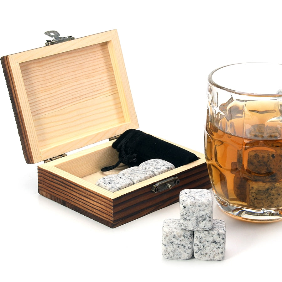 Reusable Cooling Ice Cubes Whiskey Stones Set Granite Whiskey Rocks