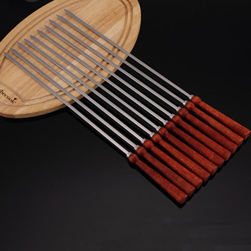 BBQ Skewers Flat Kebob Barbecue Skewer Long Meat Grill Needle Sticks