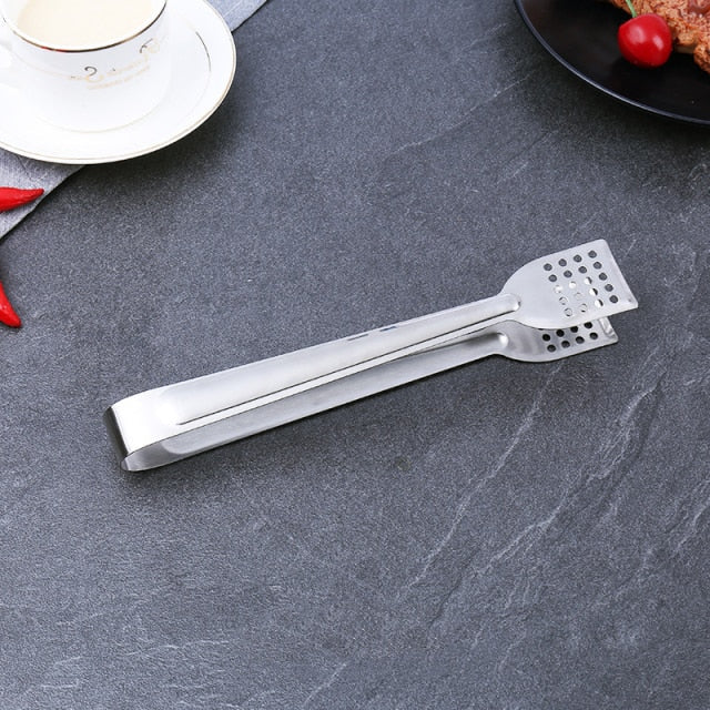 Stainless Steel BBQ Food Tongs Anti Heat Bread Clip Pastry Clamp Tong