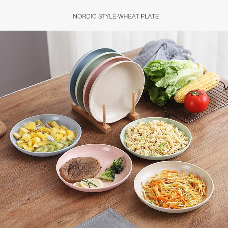 4pcs Dinner Plates Biodegradable Plates Fruit Dish Bone Dish Snack Plate