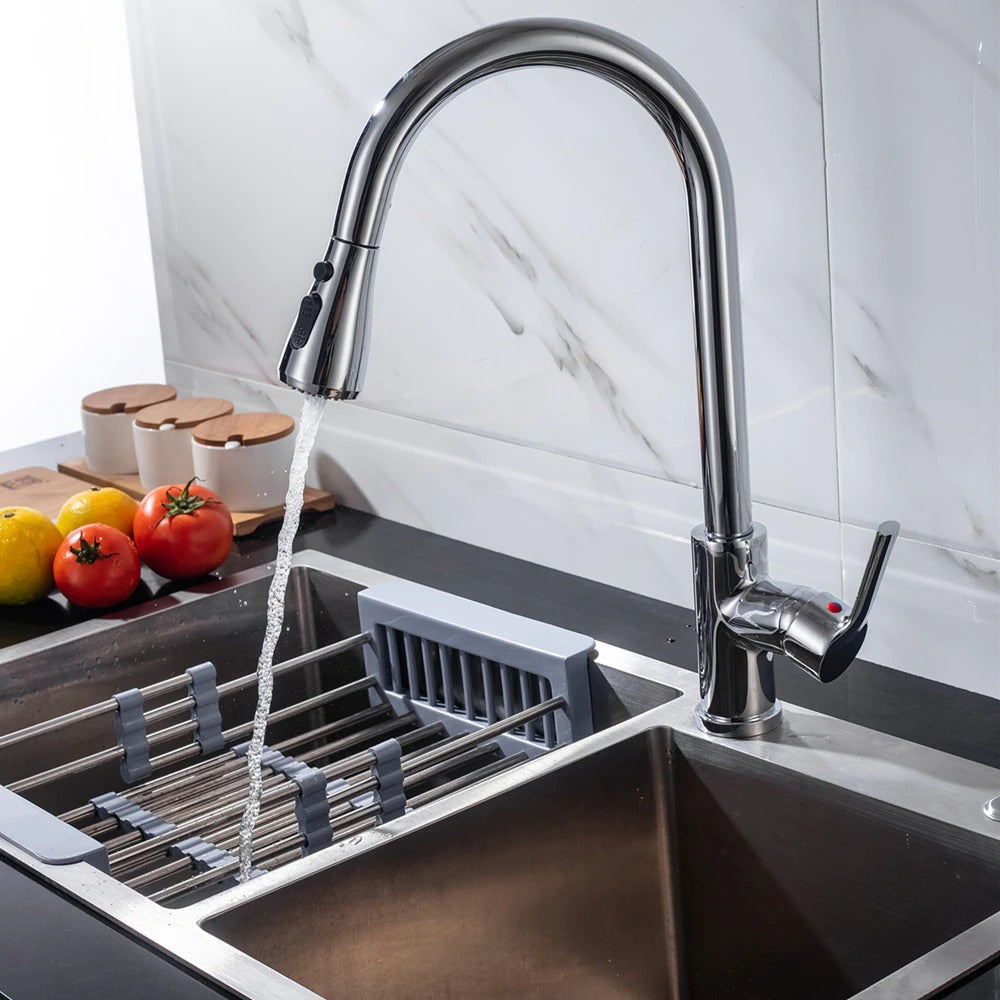 Single Handle Pull Down Kitchen Tap Single Hole 360 Degree Faucets