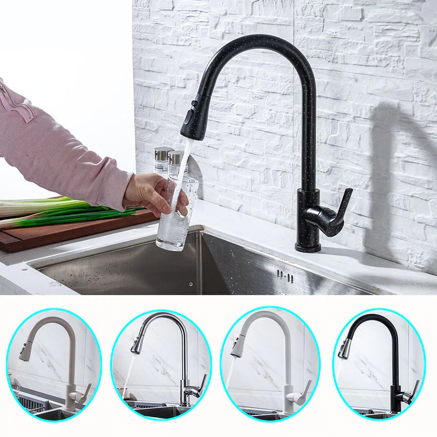 Single Handle Pull Down Kitchen Tap Single Hole 360 Degree Faucets