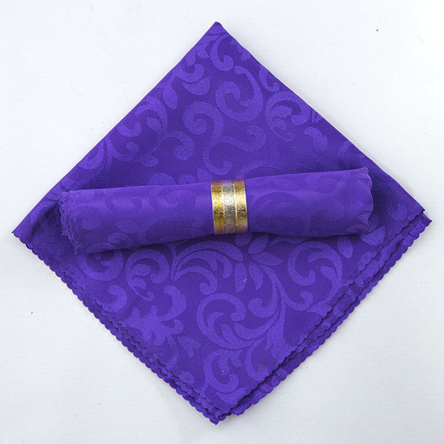 10pcs Polyester Jacquard Table Napkin Dinner Napkins Handkerchiefs