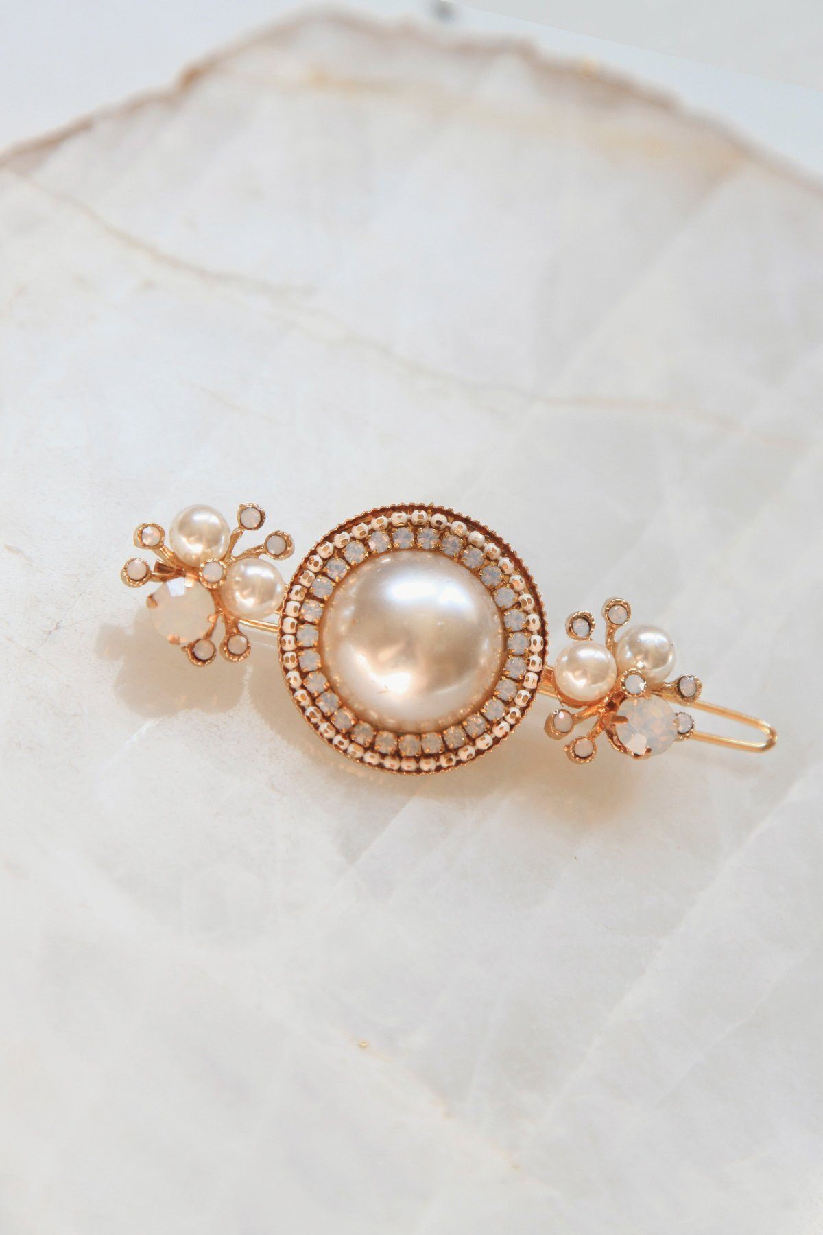 Pearls Bobby Pin and Luxe Pearl Statement Barrette 3 PCS Set