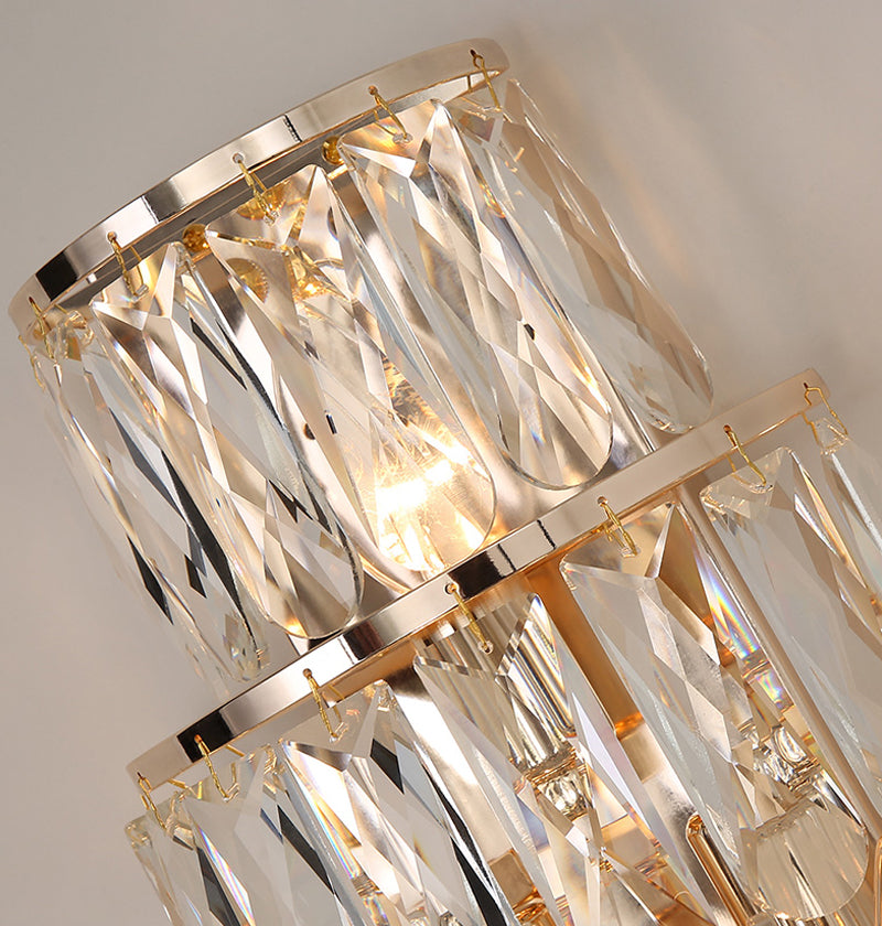 Wall Light Chrome Iron Crystal Pendants Multi Layers