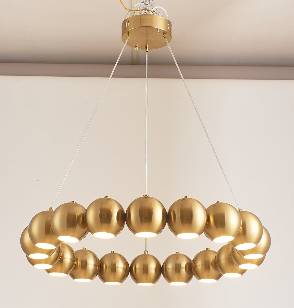 Modern Chandelier LED Golden Lanterns Metal Acrylic-Longree