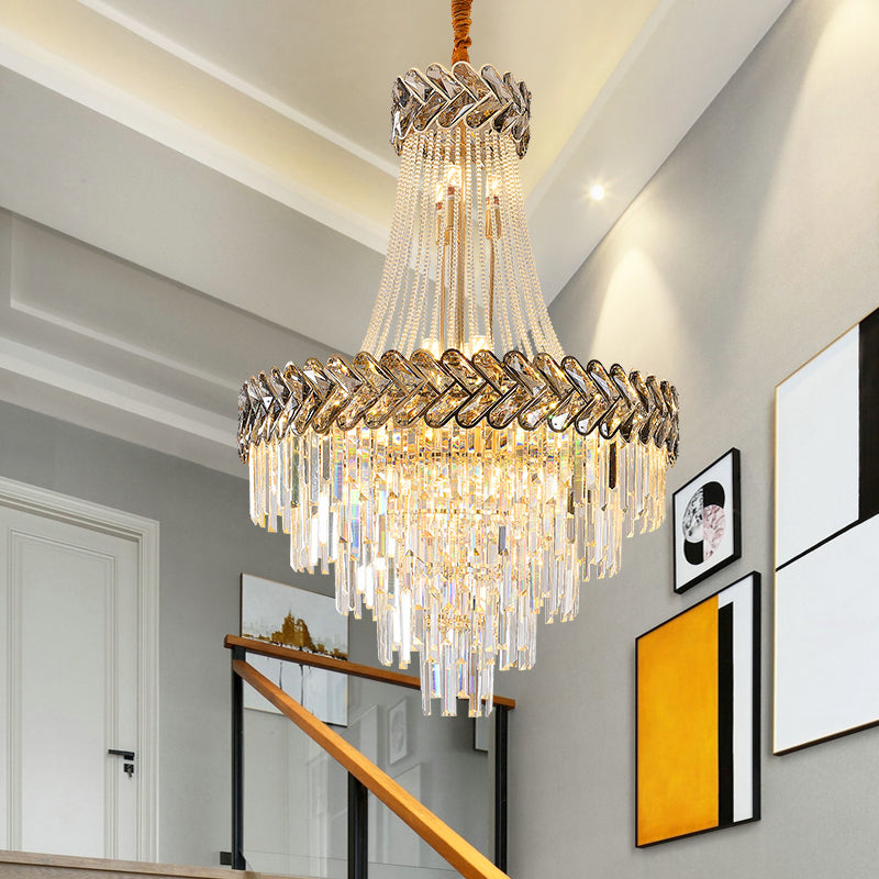 Modern Chandelier Crystal Large Size For Staircase Living Room Hotel Hall