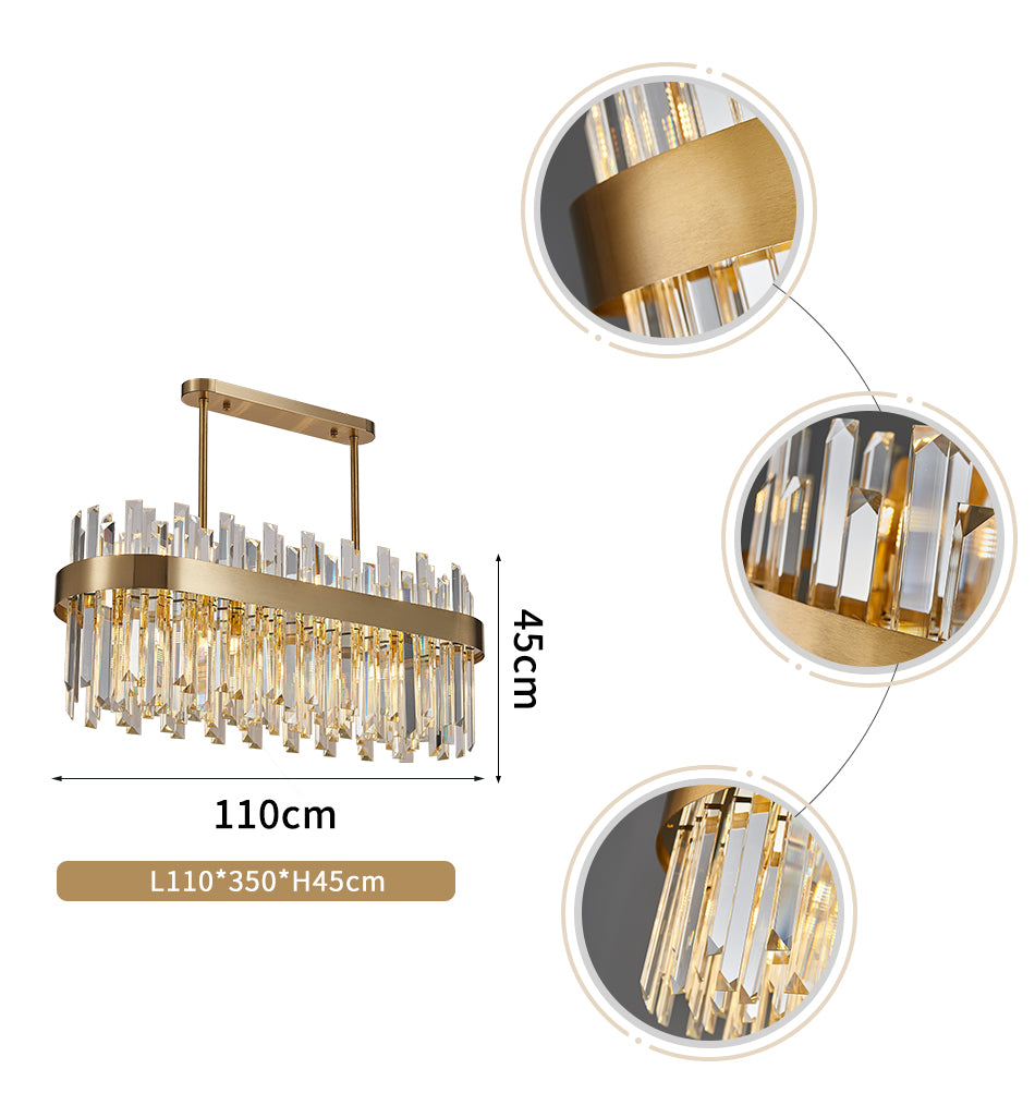 Modern Chandelier Oval Shape LED Crystal Chandelier