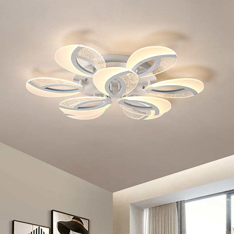 Modern Ceiling Light Flush Mount Dimmable Remote Control Flower Floral