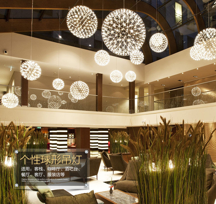 Modern Pendant Light Knob switch LED Sparkle Firework Sphere