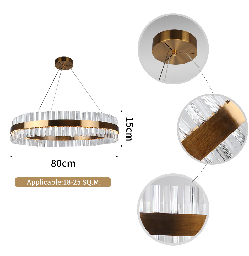 Modern Chandelier Stainless steel With Crystal Stricks LED Lights
