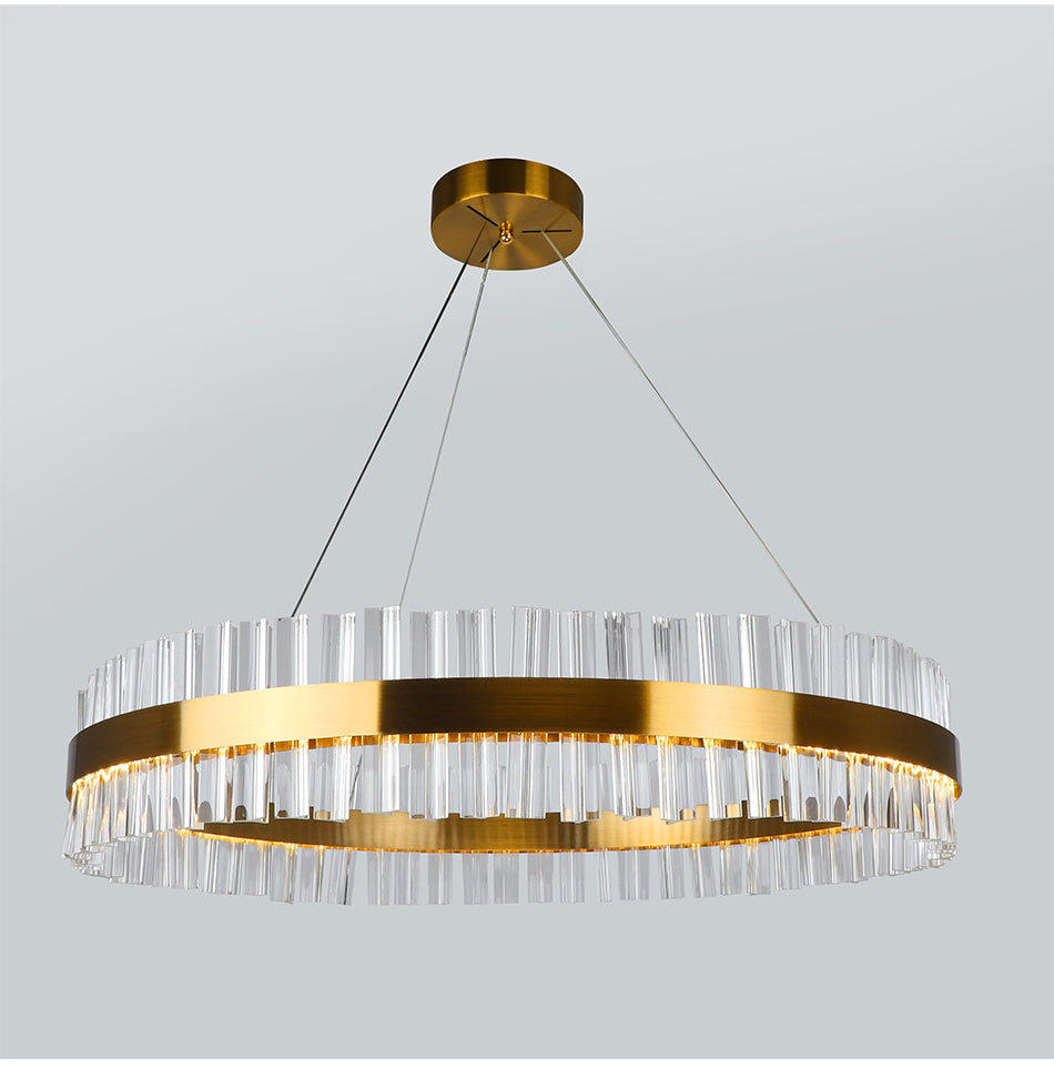 Modern Chandelier Stainless steel With Crystal Stricks LED Lights