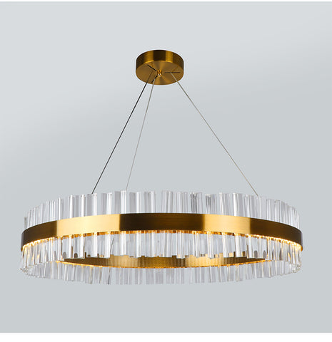 Modern Chandelier Stainless steel With Crystal Stricks LED Lights-Longree
