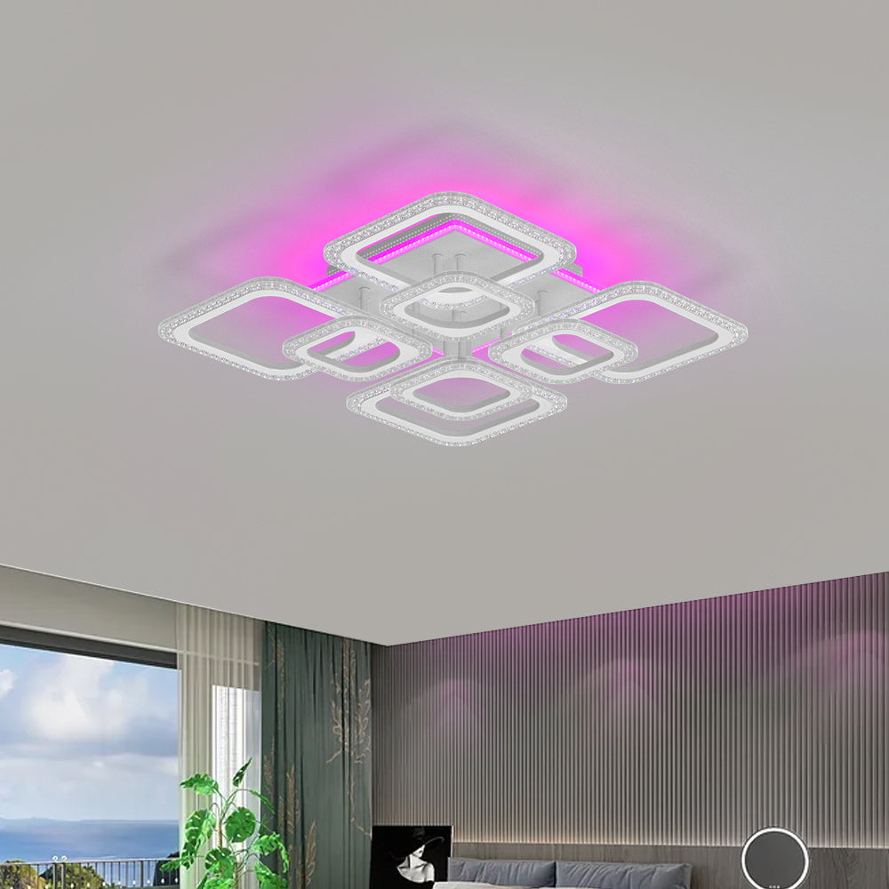 Modern Ceiling Light Flush Mount Square Dimmable-Longree