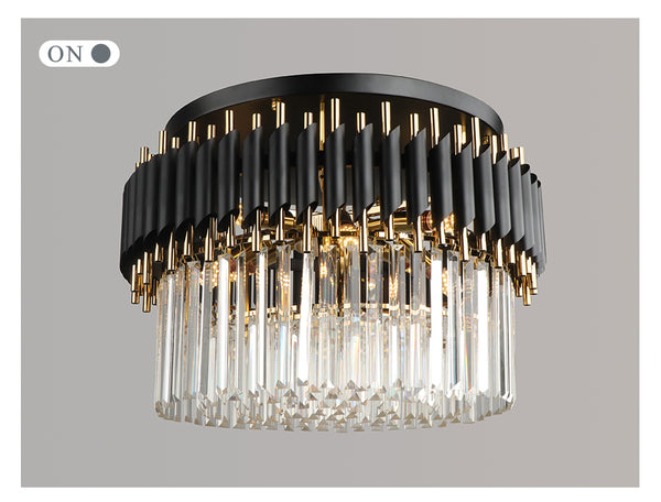 Modern Chandelier Black Coated Stainless steel Crystal Sticks