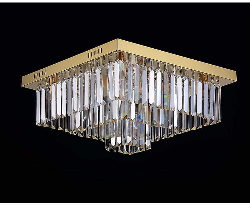 Modern Chandelier Square Crystal Pendants Ceiling Light-Longree
