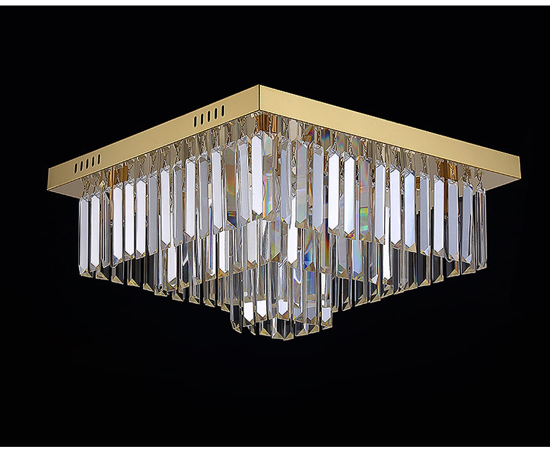 Modern Chandelier Square Crystal Pendants Ceiling Light