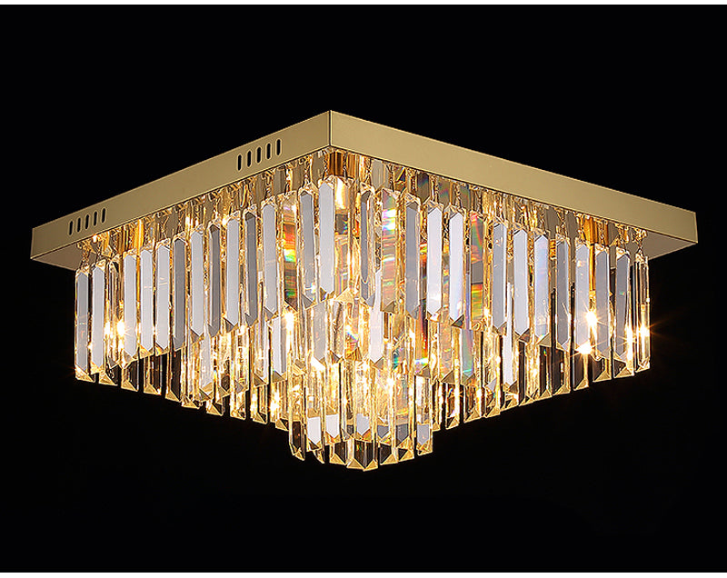Modern Chandelier Square Crystal Pendants Ceiling Light-Longree