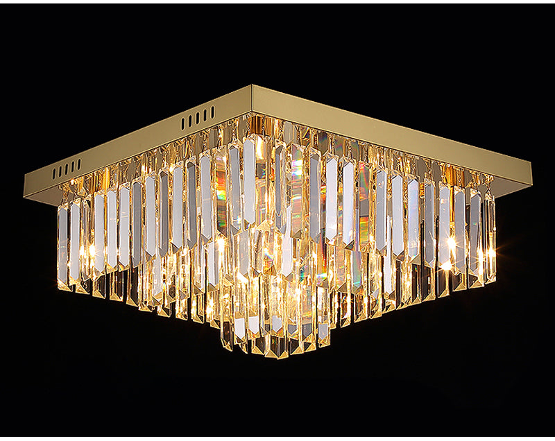 Modern Chandelier Square Crystal Pendants Ceiling Light