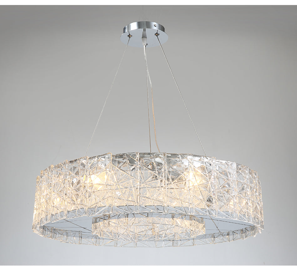 Modern Chandelier Stainless steel Clear Glass LED Bulbs For Living Room And Dining ROOM