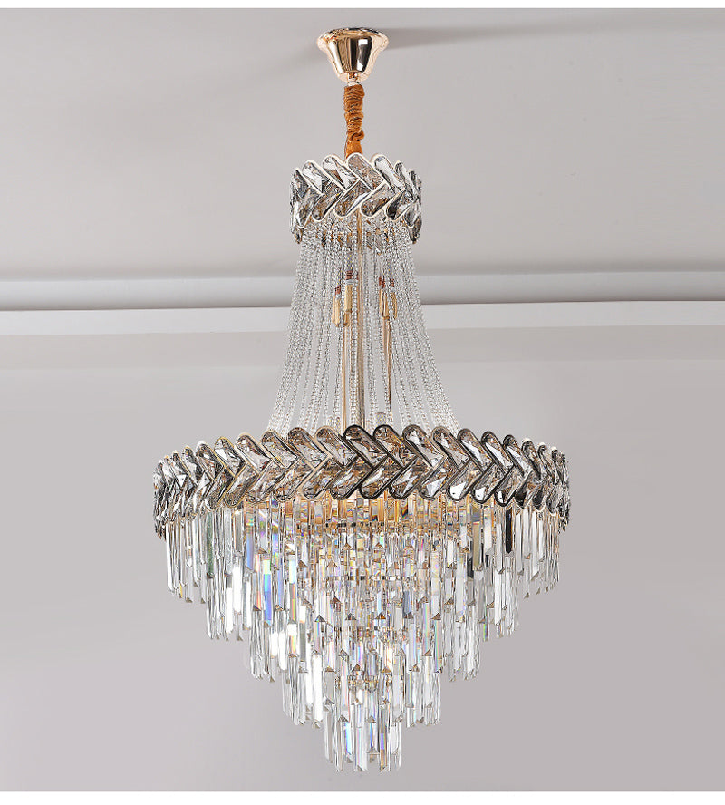 Modern Chandelier Crystal Large Size For Staircase Living Room Hotel Lobby