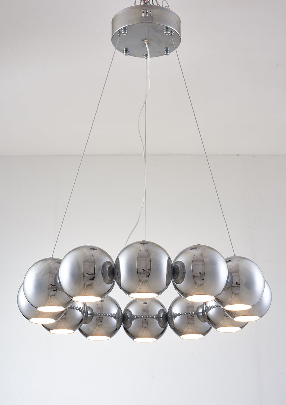 Modern Chandelier LED Golden Lanterns Metal Acrylic Pendant Lamp