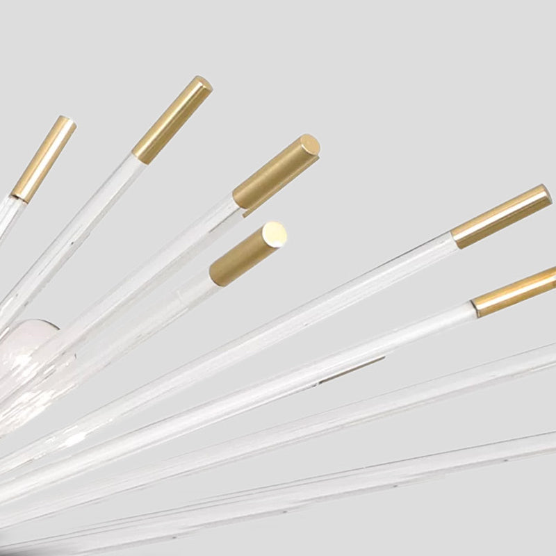 Star Burst Modern Chandelier Golden Metal Crystal Glass LED Bulbs Pendant Lights