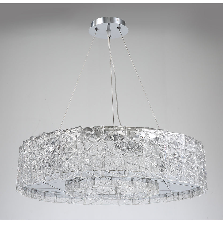 Modern Chandelier Stainless steel Clear Glass LED Bulbs For Living Room And Dining Room