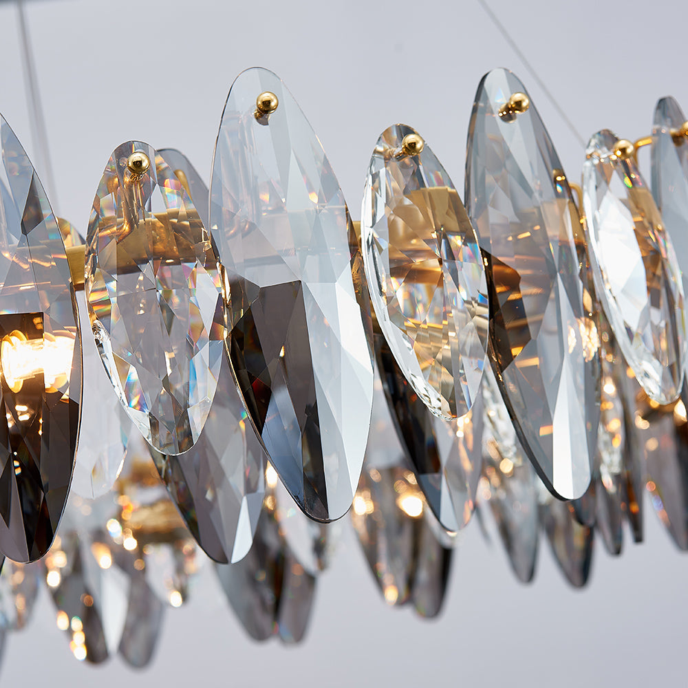 Modern Chandelier Diamond Shape Crystal Glass Pendants Suspension Lights