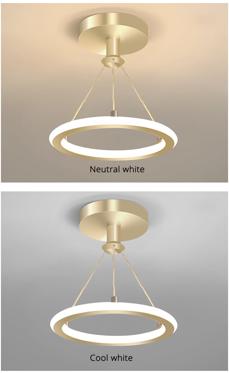 Modern Ceiling Light Loop LED In Circle Flush Mount Remote Control-Longree