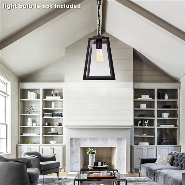 American Wrought Iron Glass Chandelier E26 Interface Black Painted Gold Dining Light