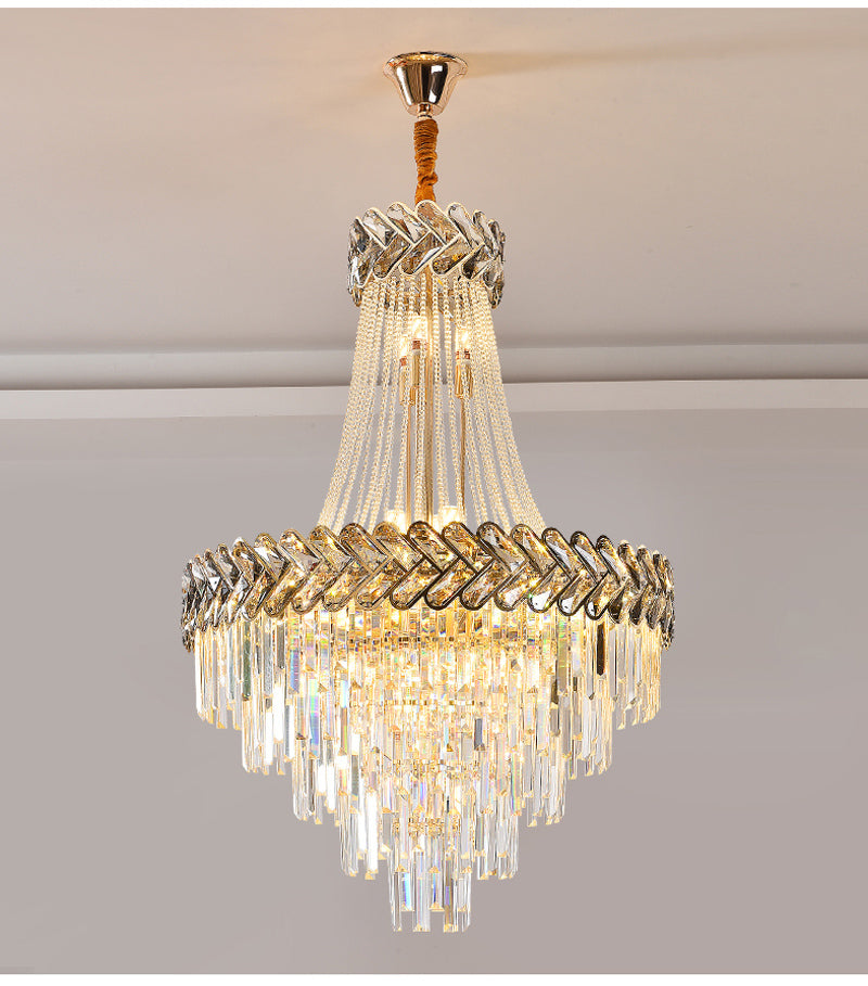 Modern Chandelier Crystal Large Size For Staircase Living Room Hotel Lobby-Longree
