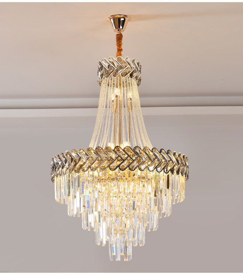 Modern Chandelier Crystal Large Size For Staircase Living Room Hotel Lobby