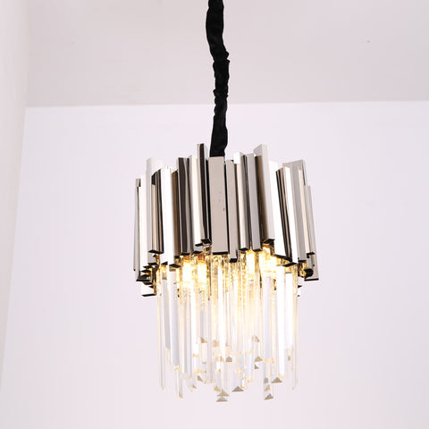 Modern Chandelier Stainless Steel Crystal Pendants For living Dining Room-Longree