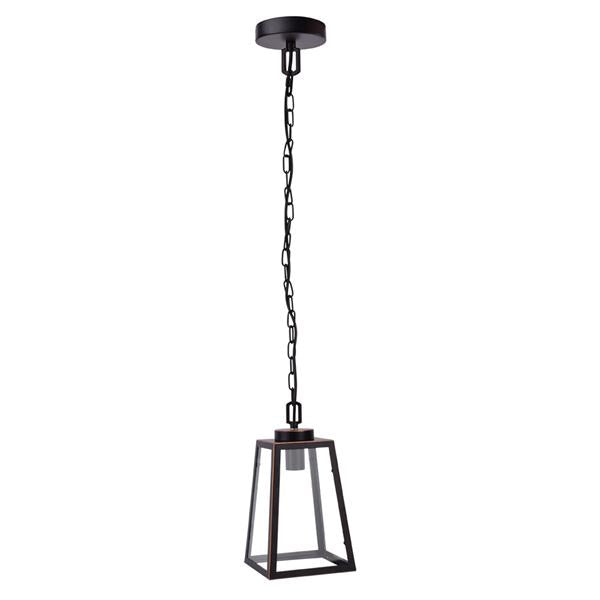 American Wrought Iron Glass Chandelier E26 Interface Black Painted Pendant Lights