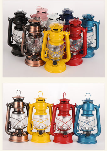 Battery operated classic antique oil portable handled camping lantern