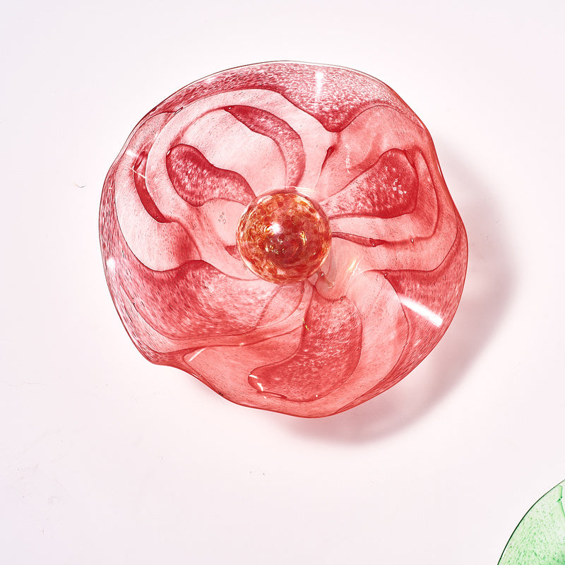 Colorful Hand Blown Glass Wall Plates Wall Mounted Floral Sconces Wall Flowers Art Decor Luxury Wall Hanging Plates Set