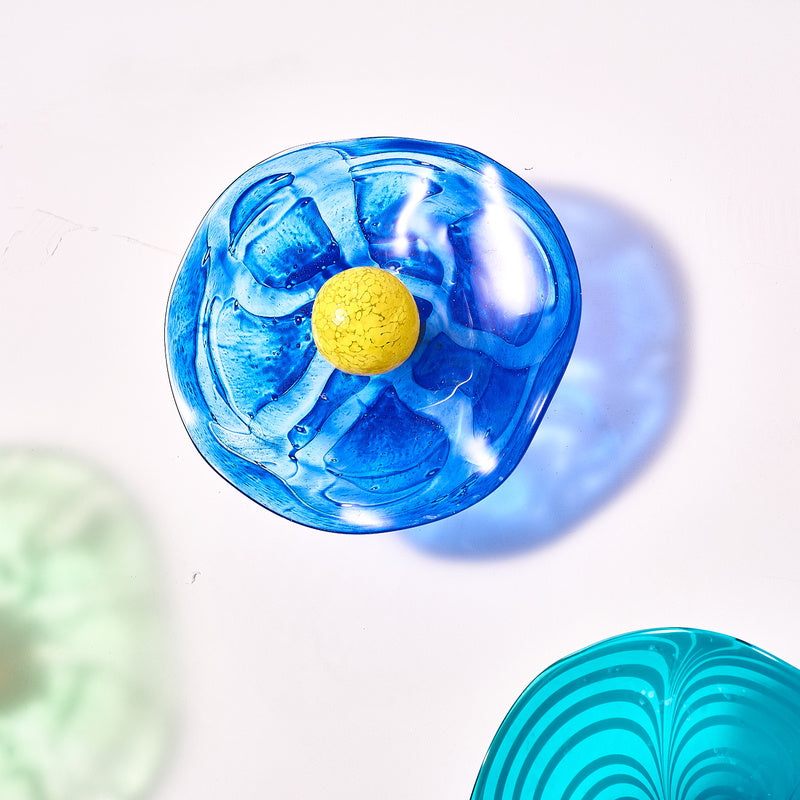 Colorful Hand Blown Glass Wall Plates Wall Mounted Floral Sconces Wall Flowers Art Decor Luxury Wall Hanging Plates Set