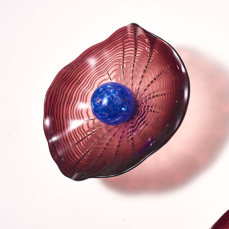 Hand Blown Glass Wall Plates Wall Mounted Floral Sconces Art Decor Luxury Wall Hanging Plates Set