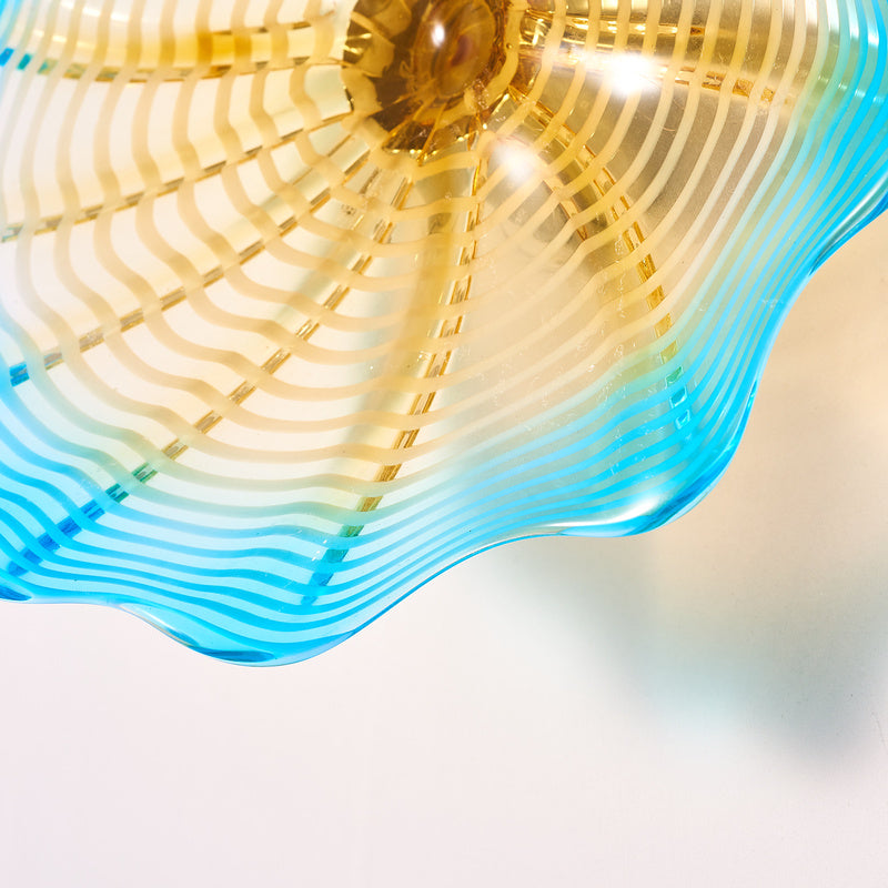 Hand Blown Glass Wall Plate Wall Art Wall Flower Home Decor Custom made Set LRP001